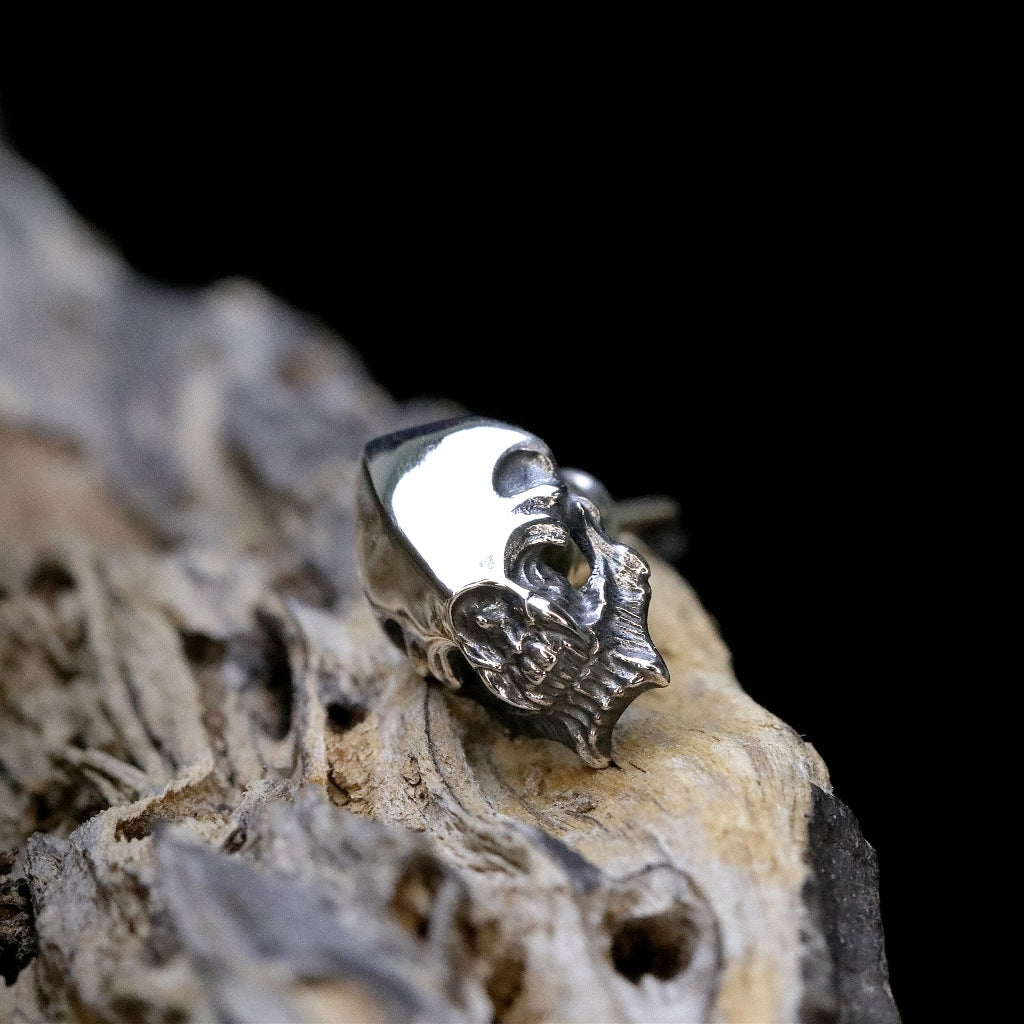 【Silver Monsters】幻獸異骸 日本Strange Freak Designs 無面骷髏純銀耳環 耳針