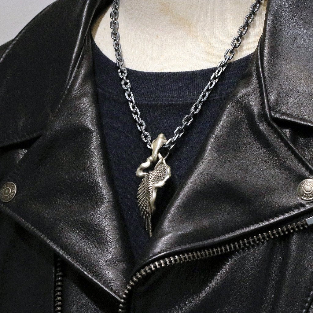 【Silver Monsters】日本雕畫雙絕 Dual Flow 手做原創 行雲流水 鳳凰展翅 純銀吊墜