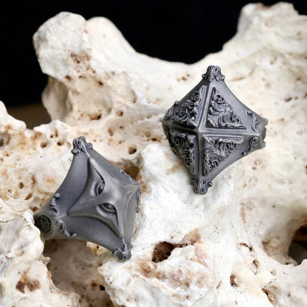 【Silver Monsters】日本暗系古典狂潮 Superbia 原創舊化噴砂 方尖碑C 純銀戒指